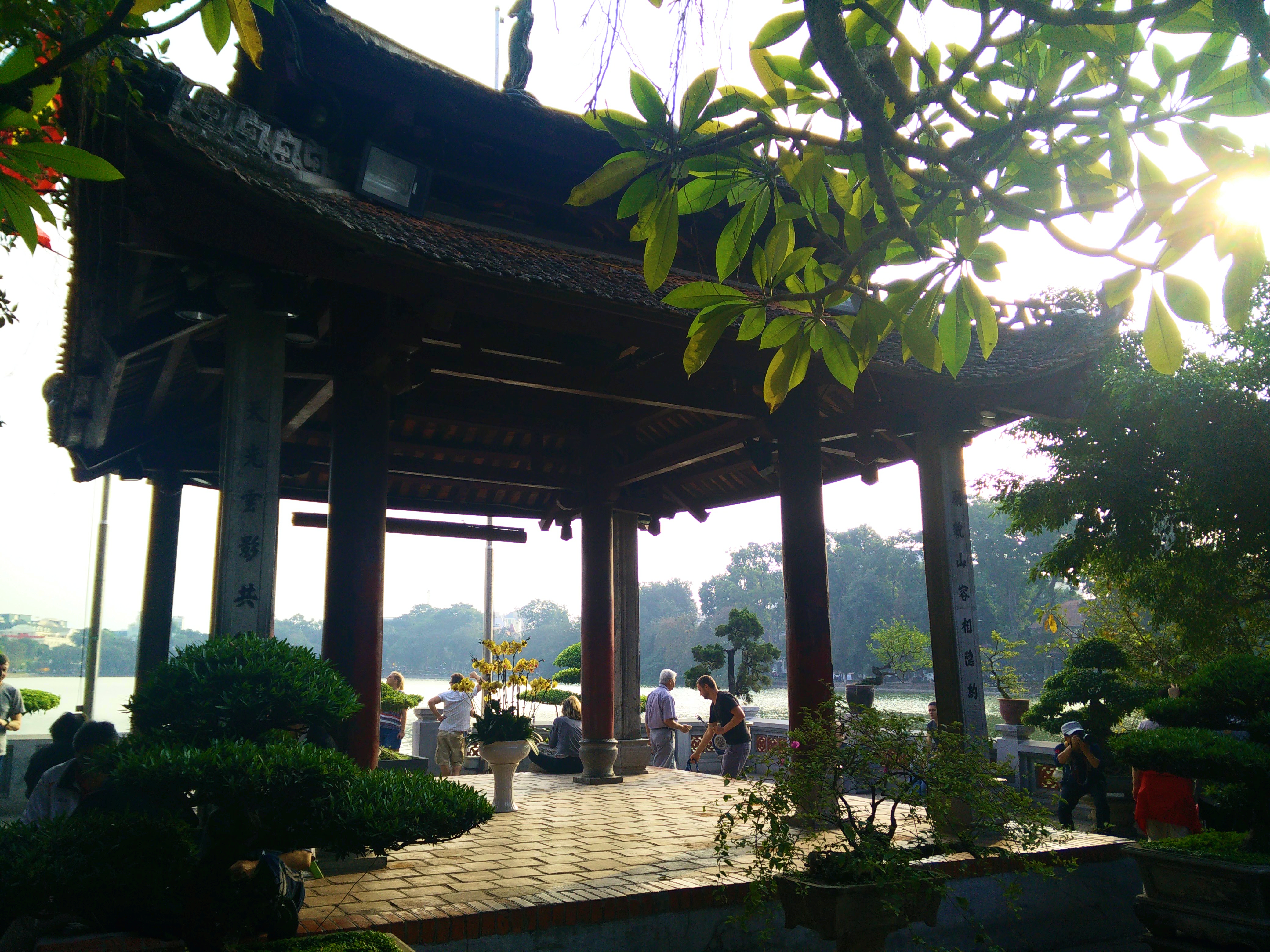 Ngoc Son temple in the middle of Hoan Kiem lake